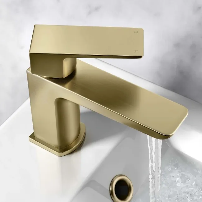 Ribble Brushed Brass Cloakroom Basin Mixer Tap