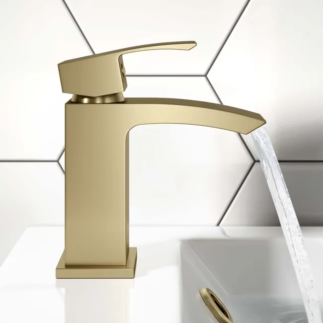 Brora Brushed Brass Cloakroom Basin Mixer Tap