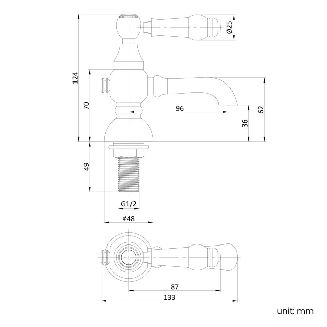 Beauly Traditional Chrome Hot & Cold Basin Taps