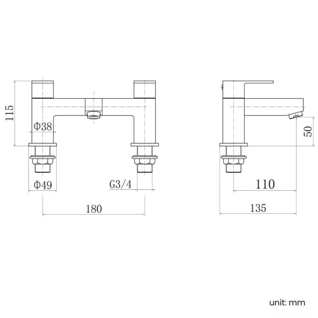Lea Matt Black Bath Filler