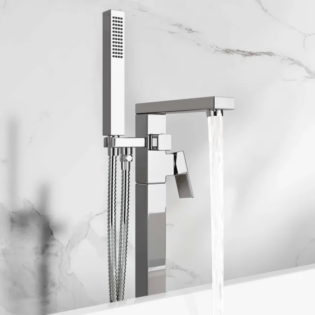Tamar Chrome Freestanding Bath Shower Mixer Tap