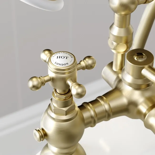Tweed Traditional Brushed Brass Bath Shower Mixer Tap