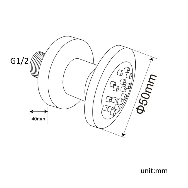 Chrome Round Shower Body Jet