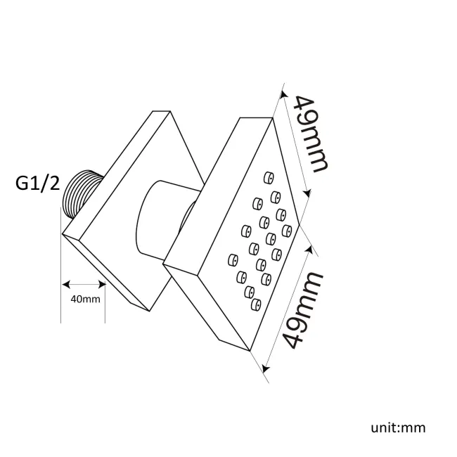 Chrome Square Shower Body Jet