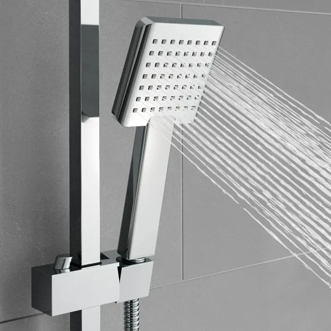 Galway Premium Chrome Square Thermostatic Shower Set - 200mm Head & Slider Hand Shower