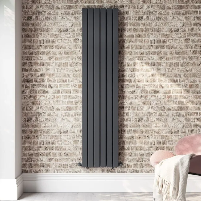 Faro Anthracite Double Flat Panel Vertical Radiator 1800x420mm