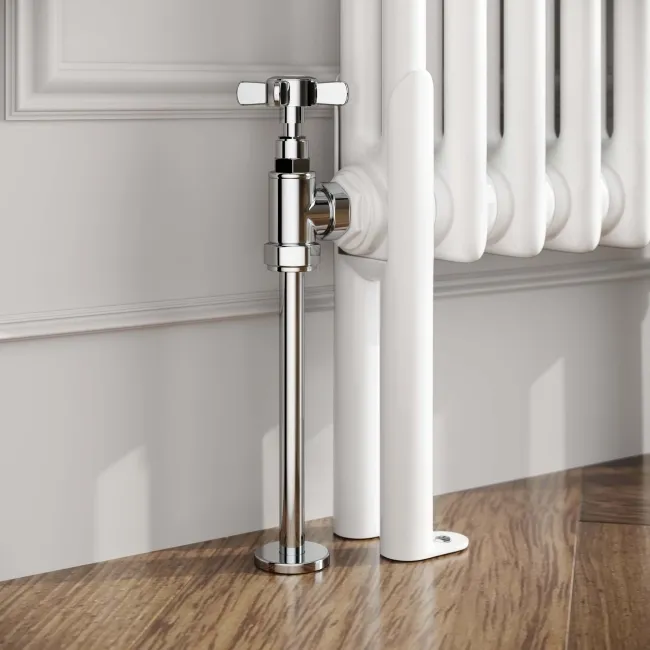 Athens White Double Column Vertical Traditional Radiator 1500x380mm