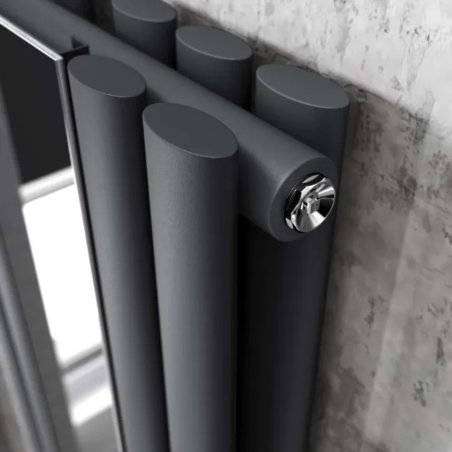 Marseille Anthracite Double Vertical Mirror Radiator 1800x380mm