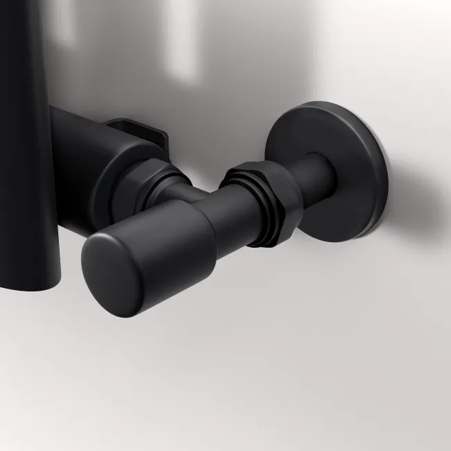 Marbella Matt Black Single Oval Panel Radiator 1800x360mm