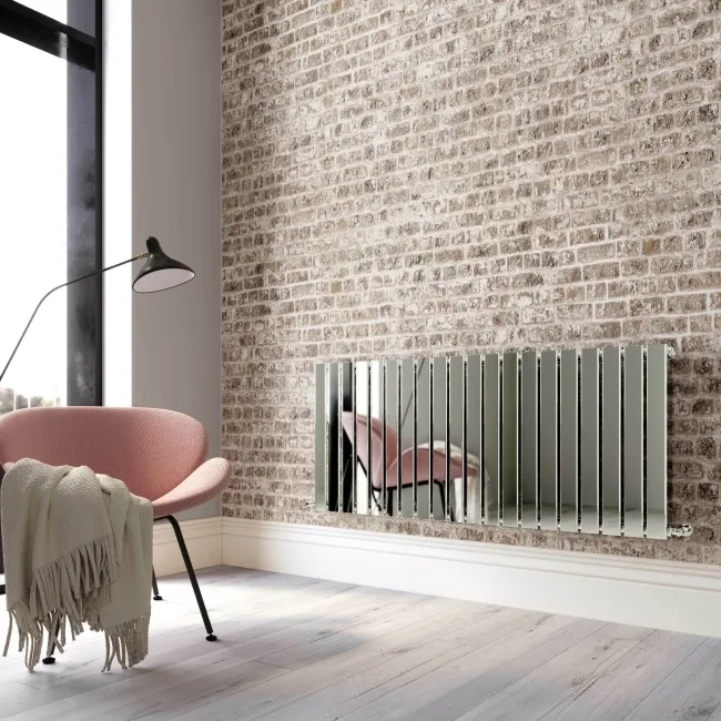 Faro Chrome Single Flat Panel Horizontal Radiator 600x1400mm