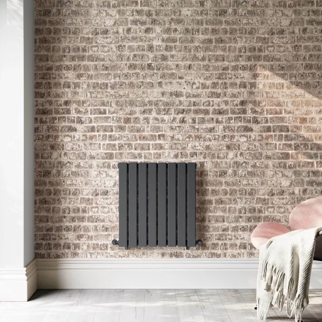 Faro Anthracite Single Flat Panel Horizontal Radiator 600x560mm