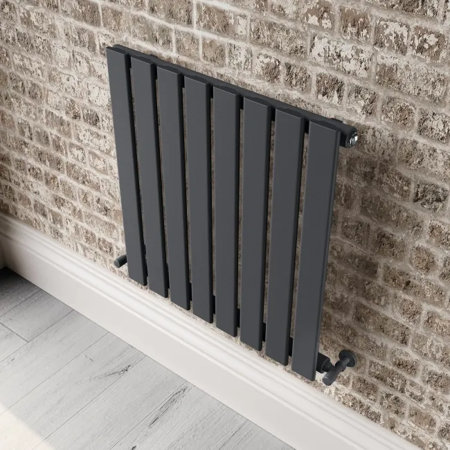 Faro Anthracite Single Flat Panel Horizontal Radiator 600x560mm