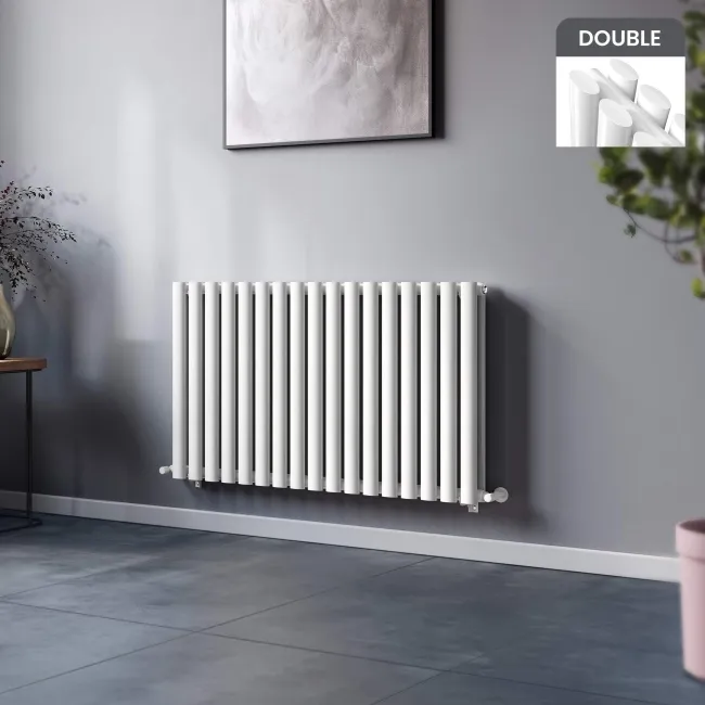 Marbella White Double Oval Panel Radiator 600x1020mm