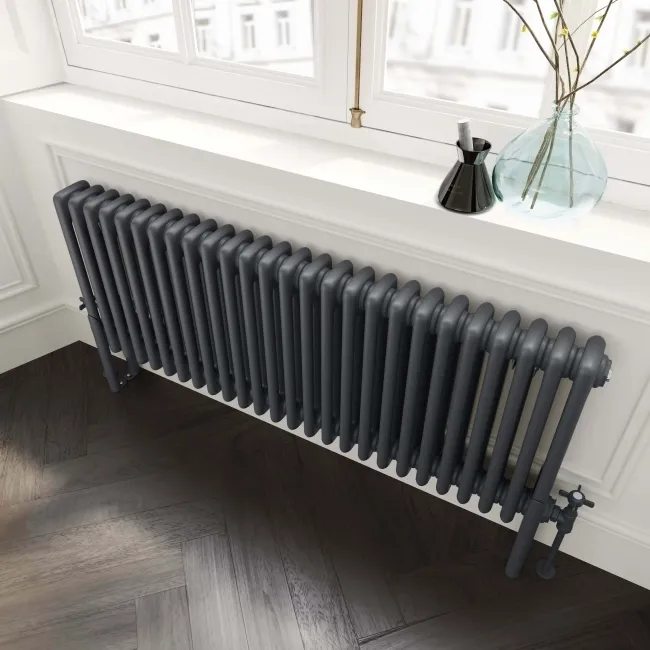 Athens Anthracite Triple Column Horizontal Traditional Radiator 450x1190mm