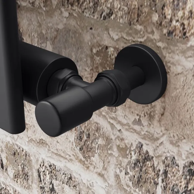 Faro Matt Black Single Flat Panel Horizontal Radiator 600x1820mm