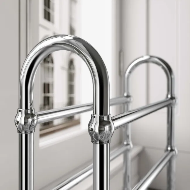 Gibraltar Freestanding Traditional Chrome Heated Towel Rail 780x685mm