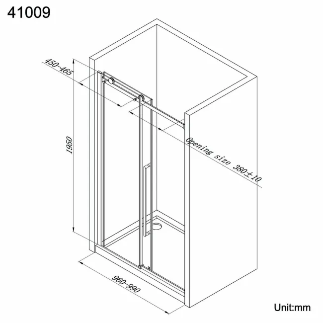 Oslo Premium Easy Clean 8mm Sliding Shower Door 1000mm