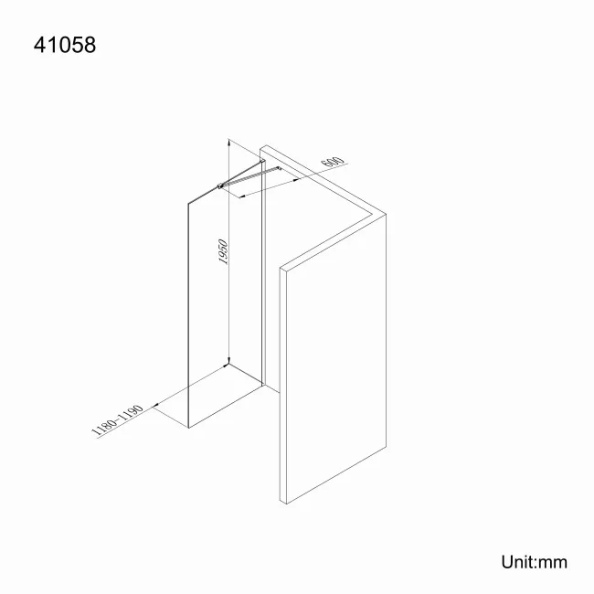 Copenhagen Easy Clean 8mm Wet Room Shower Glass Panel 1200mm