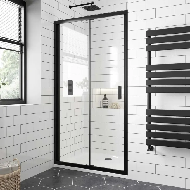 London Matt Black 6mm Bifold Shower Door 1000mm