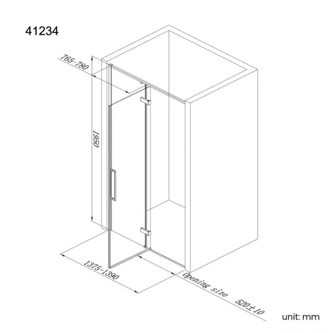 Helsinki Brushed Brass Premium Easy Clean 8mm Hinged Shower Door 1400mm