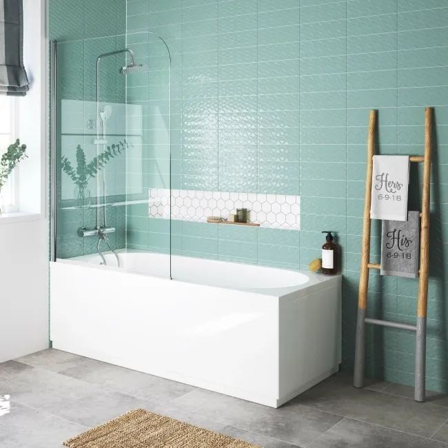 Geneva Easy Clean 6mm Bath Screen - 800mm