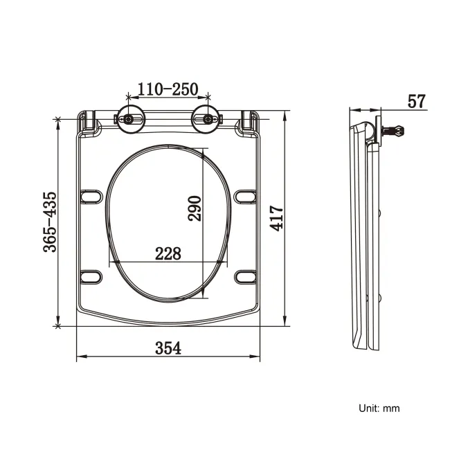 Portland Quick Release Premium Soft Close Slim Toilet Seat