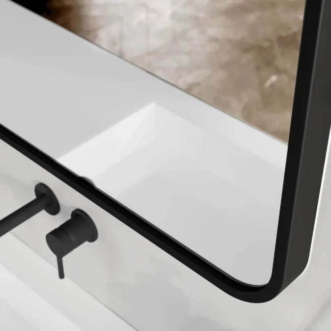 Olivia Black Framed Rectangular Bathroom Mirror 500x1000mm