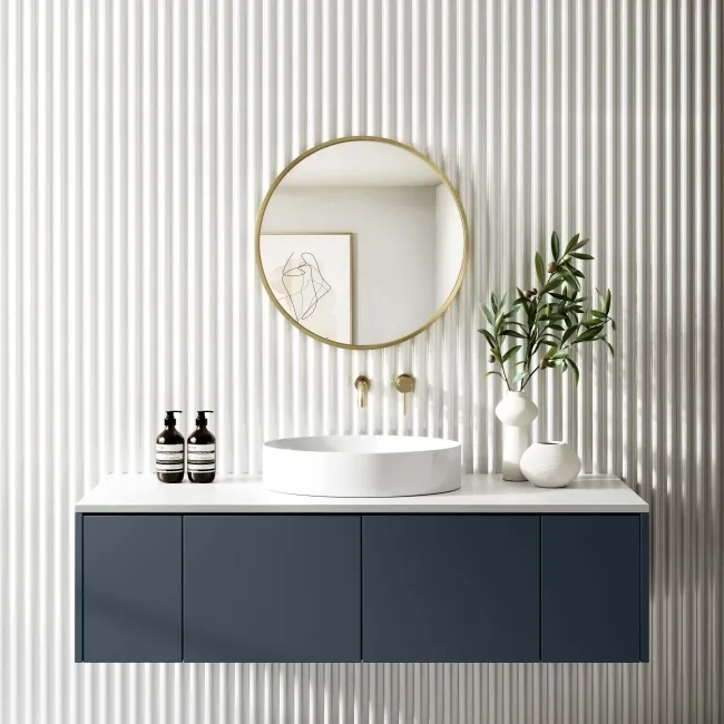 Mollie Brushed Brass Round Bathroom Mirror 600mm