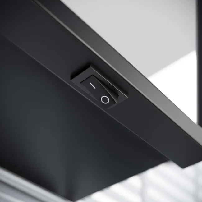 Mia Battery Operated Black Framed Illuminated LED Mirror Cabinet 710x800mm