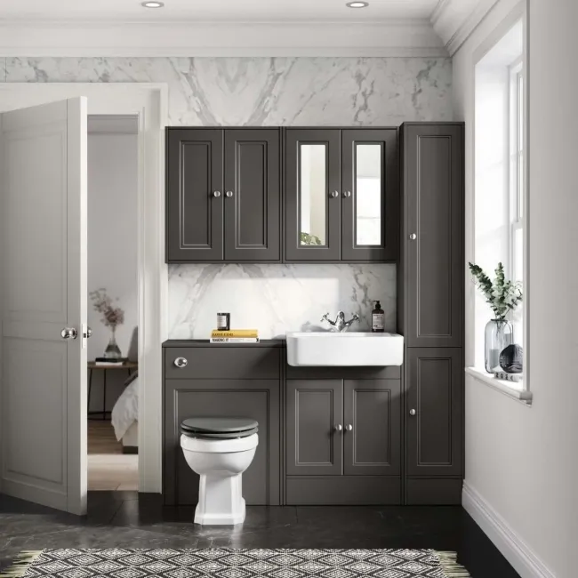 Monaco Graphite Grey Back To Wall Toilet Unit 600mm