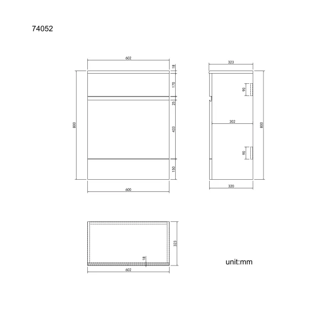 Foster Gloss White Back To Wall Toilet Unit 600mm