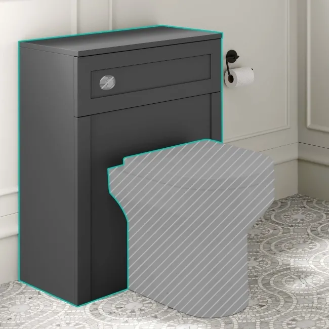 Capri Slate Grey Back To Wall Toilet Unit 600mm