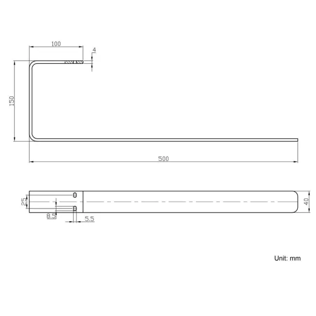 Chrome Towel Hanger 500mm for Double Flat Panel Radiator