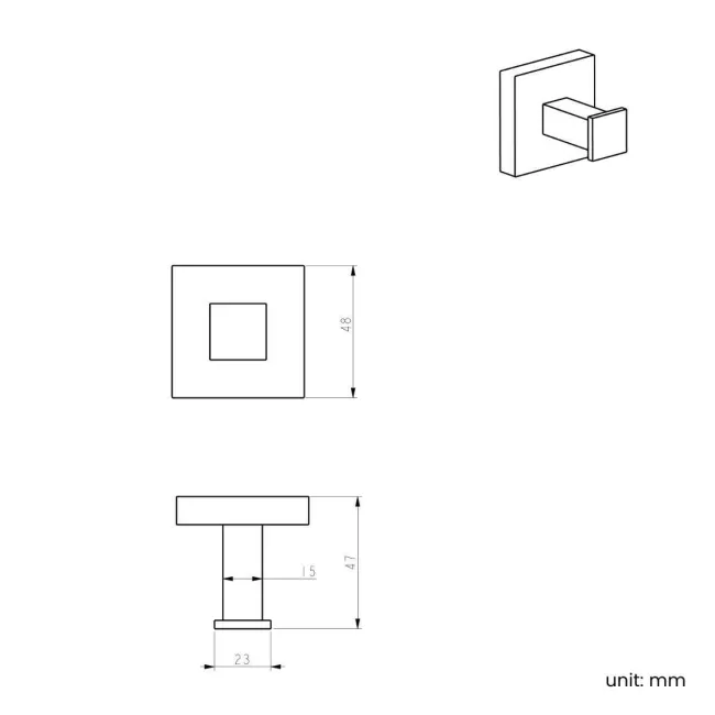 Isla Brushed Brass Square Robe Hook
