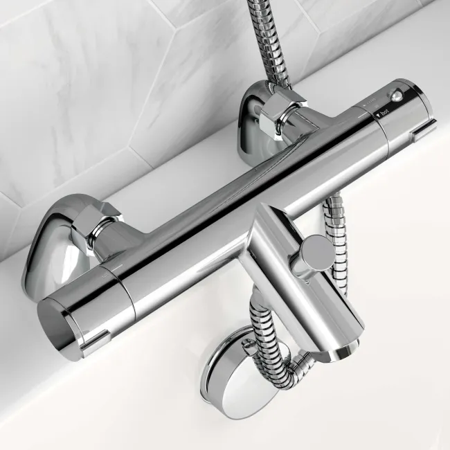 Ballina Premium Bath Mounted Thermostatic Bath Filler Set With Multi-function Hand Shower