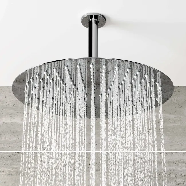 Ballina Premium Ceiling Chrome Round Thermostatic Shower Set - 300mm Head & Hand Shower