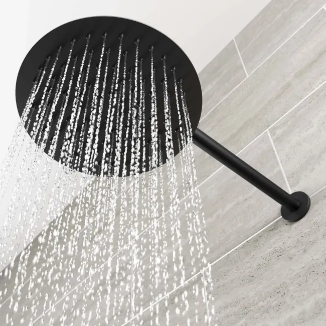 Ballina Premium Matt Black Round Thermostatic Shower Set - 200mm Head