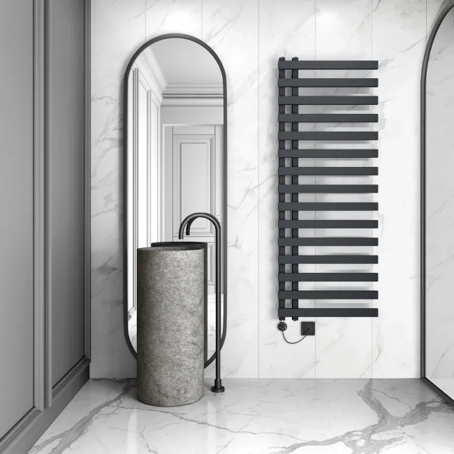 Palermo Electric Anthracite Designer Heated Towel Rail 1600x600mm