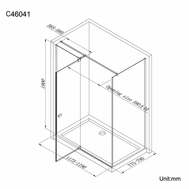 Vienna Easy Clean 8mm Hinged Shower Enclosure 1200x800mm