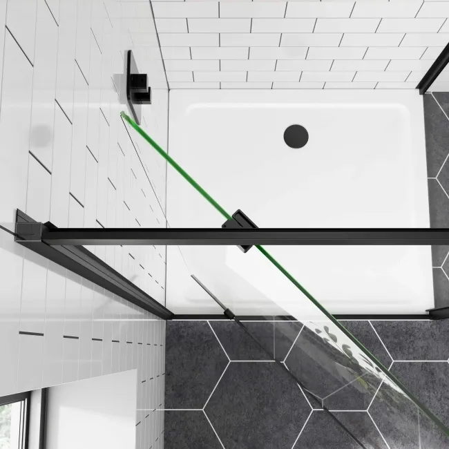 London Matt Black 6mm Pivot Shower Enclosure 1000x760mm