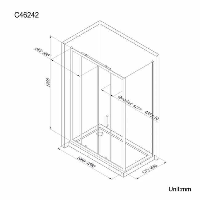 London 6mm Sliding Shower Enclosure 1100x700mm