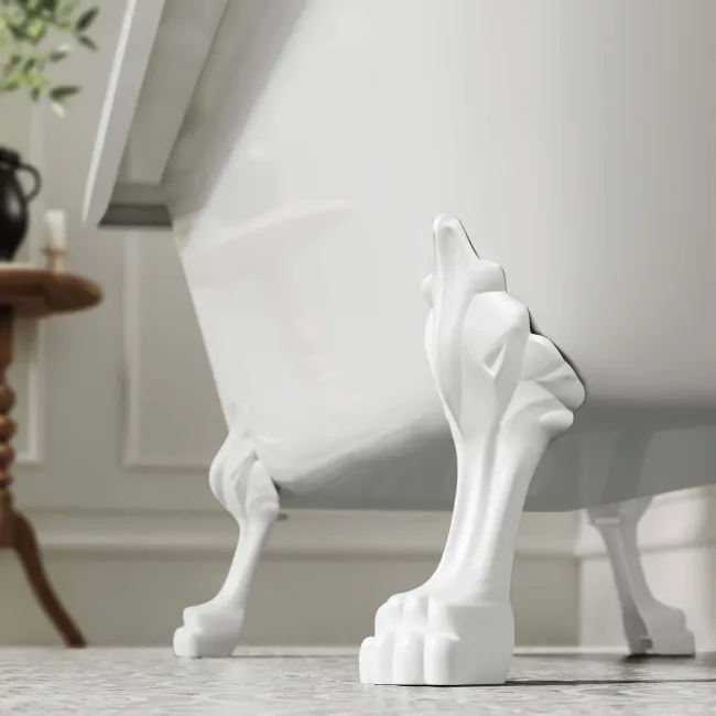 Abingdon 1700mm Single Ended Roll Top Bath - White Feet