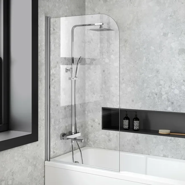 Dover 1500x750 Keyhole Shower Bath & 6mm Easy Clean Screen