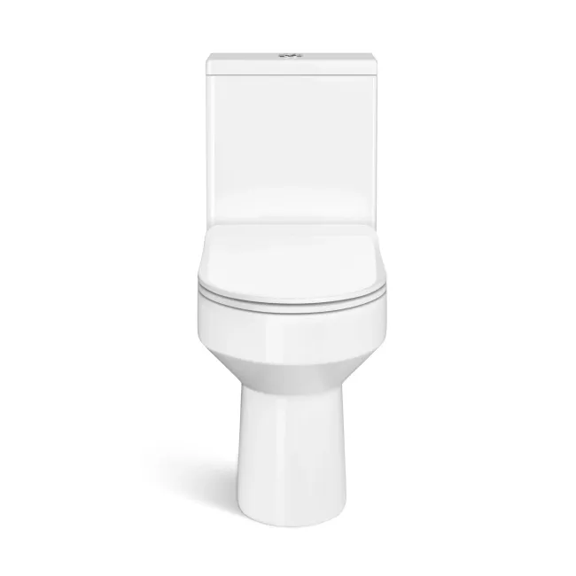 Denver Rimless Close Coupled Toilet With Soft Close Slim Seat