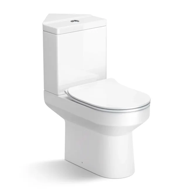 Denver Close Coupled Corner Toilet With Soft Close Slim Seat