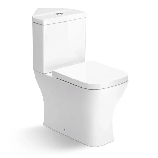 Atlanta Fully Back to Wall Close Coupled Corner Toilet With Soft Close Seat
