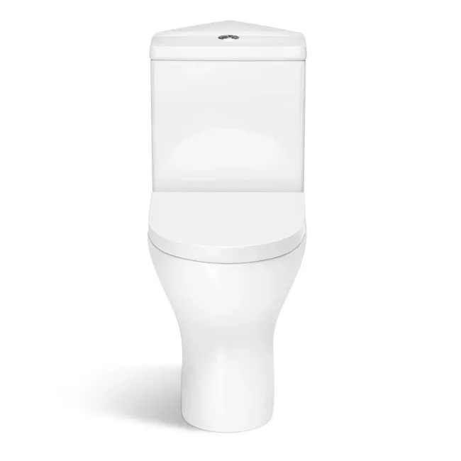Orlando Rimless Close Coupled Corner Toilet With Soft Close Seat