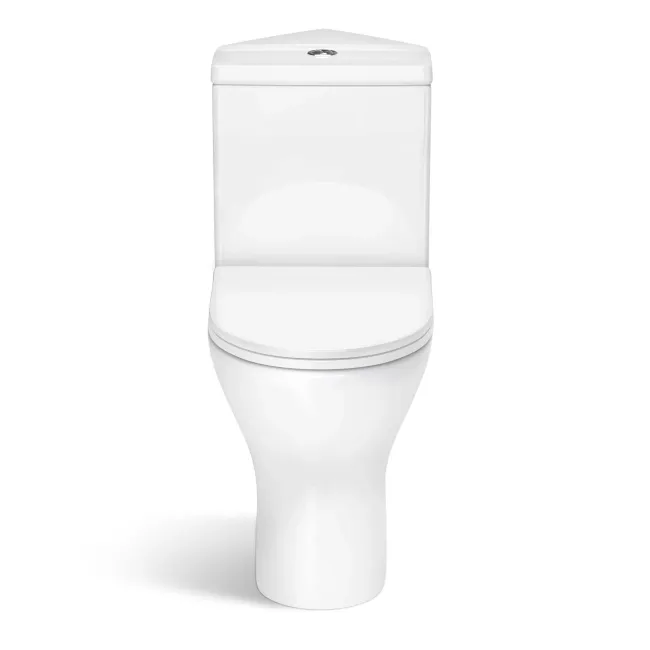 Orlando Rimless Close Coupled Corner Toilet With Soft Close Slim Seat