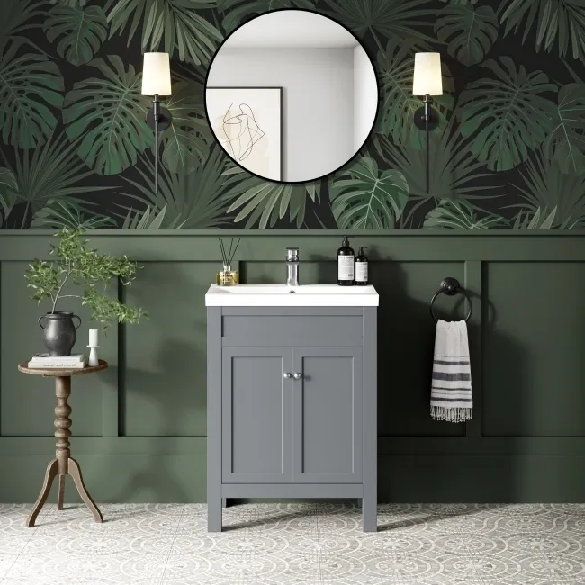 Bermuda Dove Grey Basin Vanity 600mm
