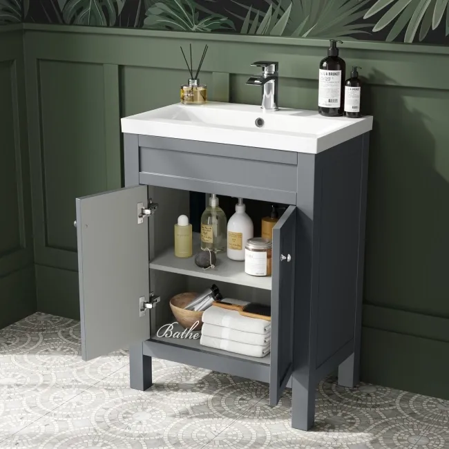 Bermuda Dove Grey Basin Vanity 600mm